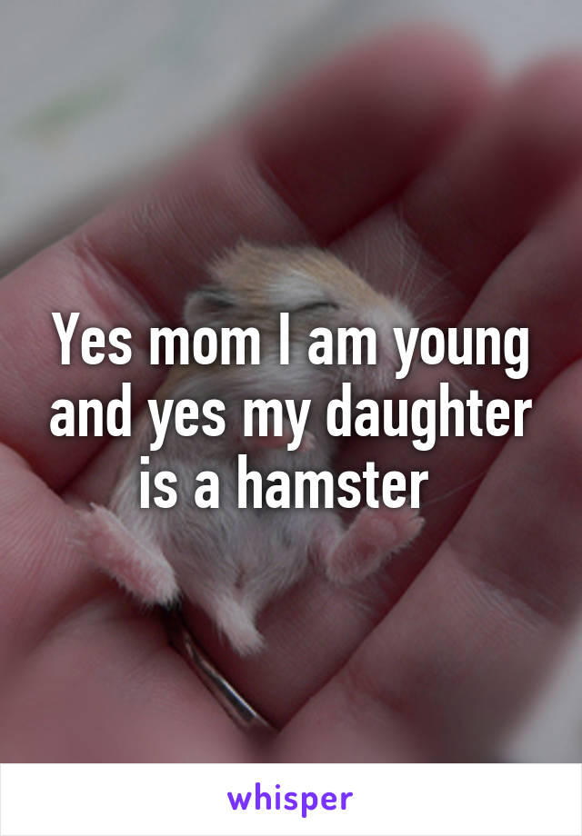 Yes mom I am young and yes my daughter is a hamster 