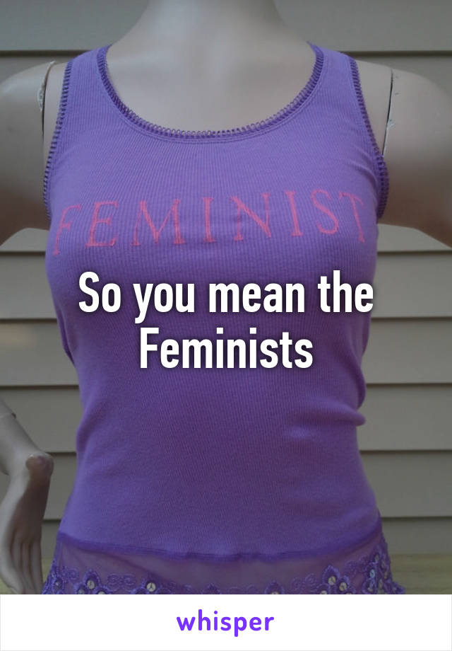 So you mean the Feminists