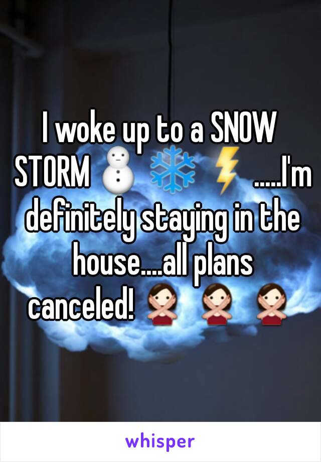 I woke up to a SNOW STORM⛄❄⚡.....I'm definitely staying in the house....all plans canceled!🙅🙅🙅