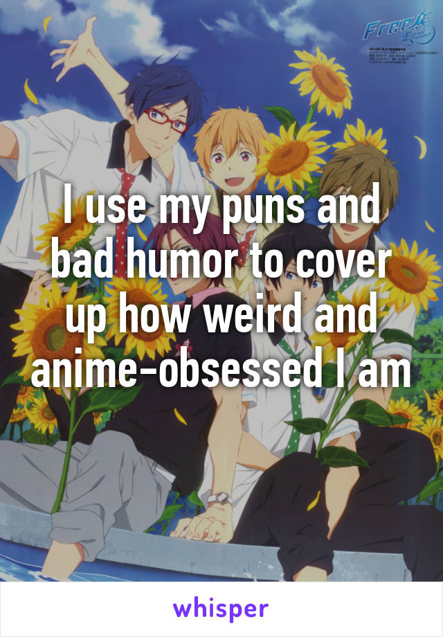 I use my puns and bad humor to cover up how weird and anime-obsessed I am
