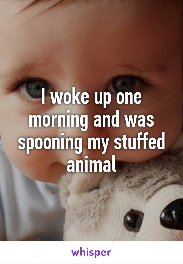 I woke up one morning and was spooning my stuffed animal