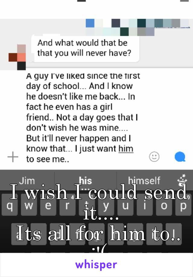 I wish I could send it....
Its all for him to..
:'(