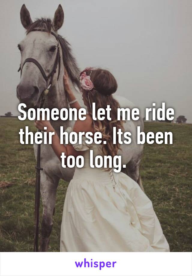 Someone let me ride their horse. Its been too long. 