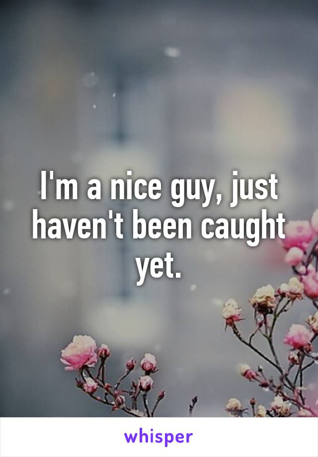 I'm a nice guy, just haven't been caught yet.