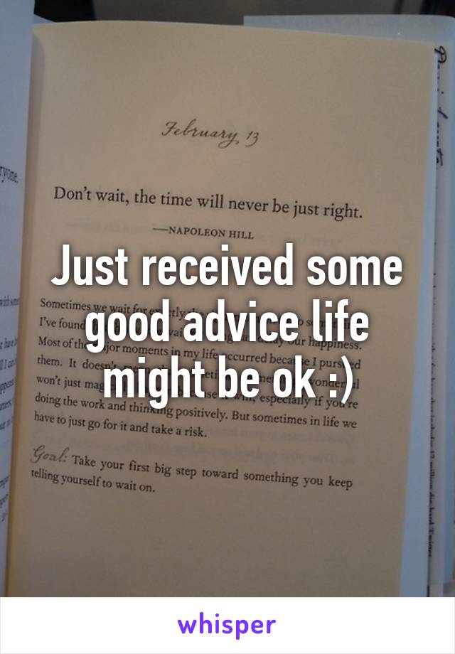 Just received some good advice life might be ok :)