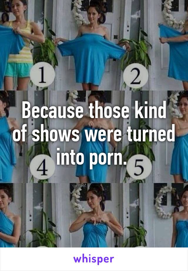 Because those kind of shows were turned into porn. 