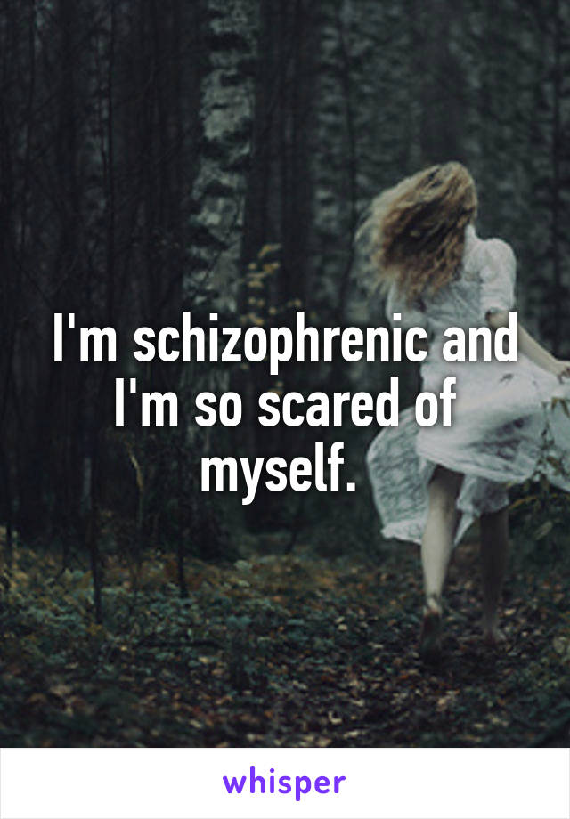 I'm schizophrenic and I'm so scared of myself. 