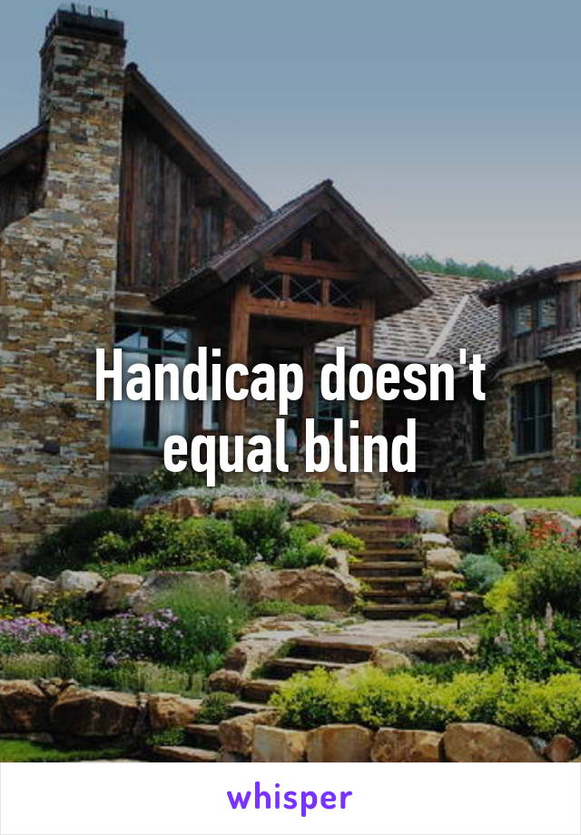 Handicap doesn't equal blind