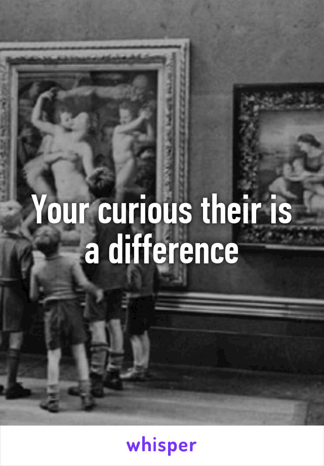 Your curious their is a difference