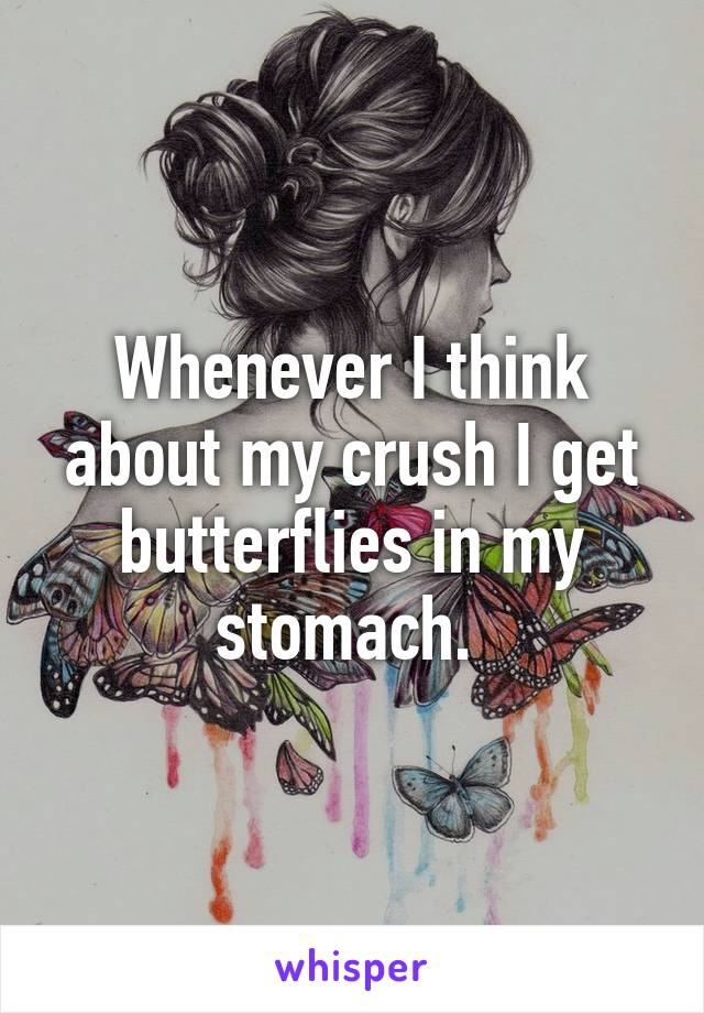 Whenever I think about my crush I get butterflies in my stomach. 