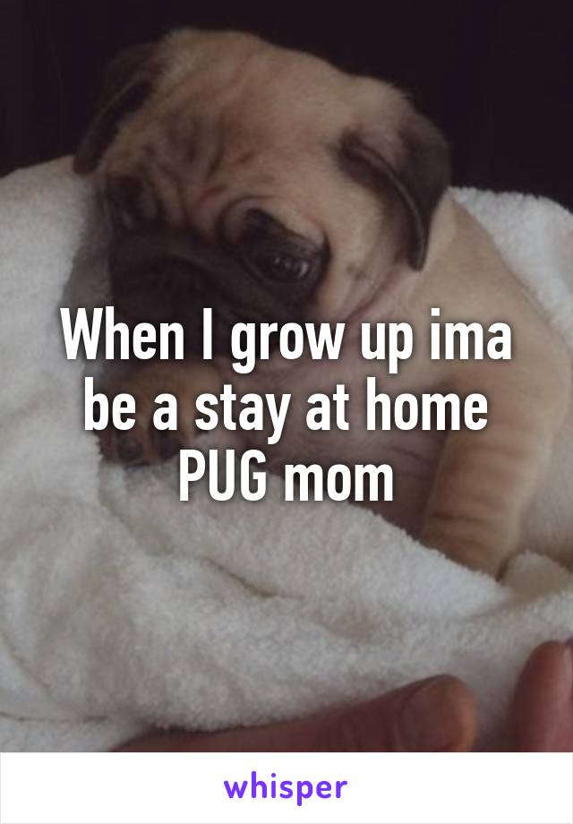 When I grow up ima be a stay at home PUG mom