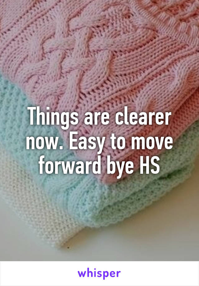 Things are clearer now. Easy to move forward bye HS