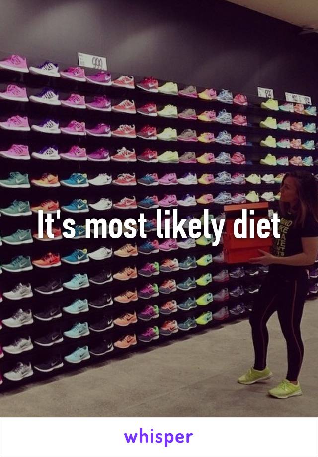 It's most likely diet