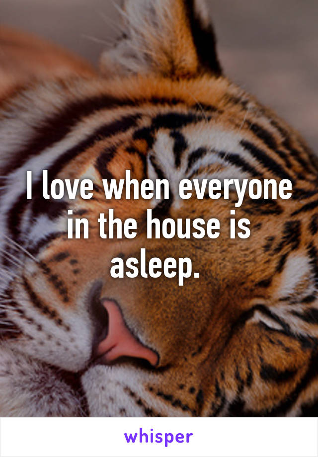 I love when everyone in the house is asleep. 