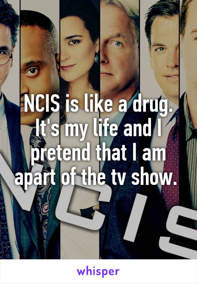 NCIS is like a drug. It's my life and I pretend that I am apart of the tv show. 