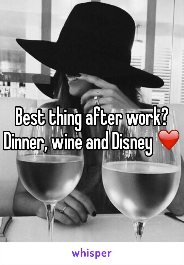 Best thing after work? Dinner, wine and Disney ❤️