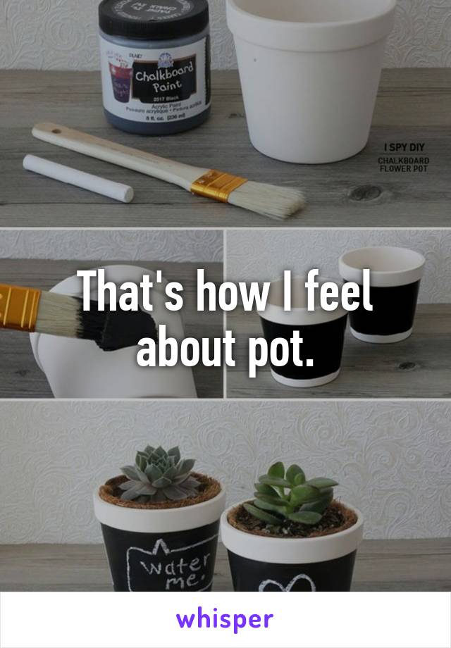 That's how I feel about pot.
