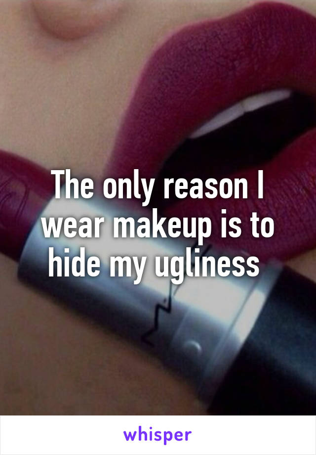 The only reason I wear makeup is to hide my ugliness 