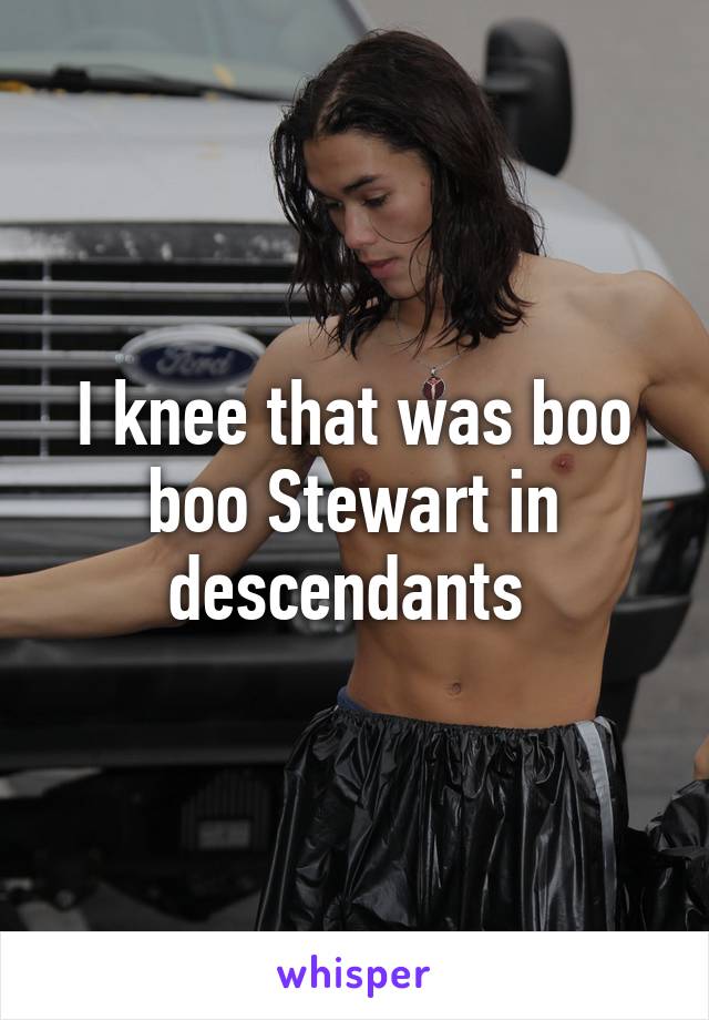 I knee that was boo boo Stewart in descendants 