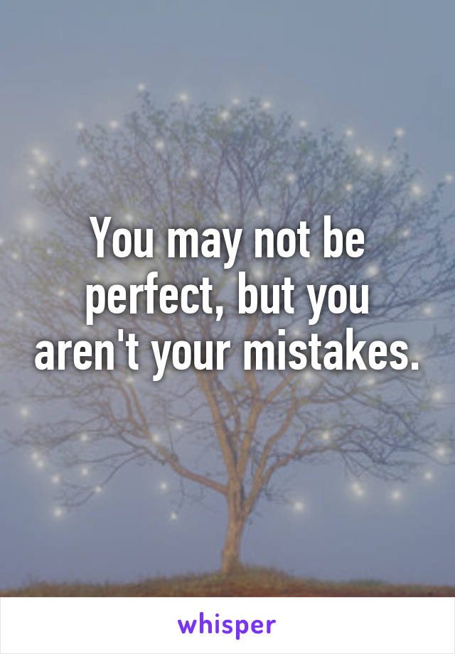 You may not be perfect, but you aren't your mistakes. 