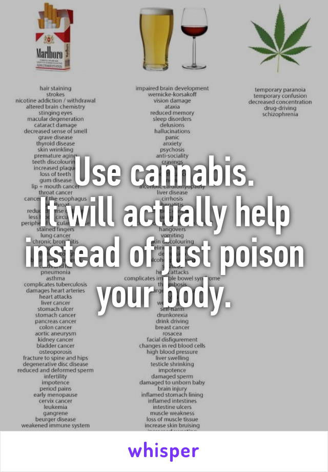 Use cannabis.
It will actually help instead of just poison your body.