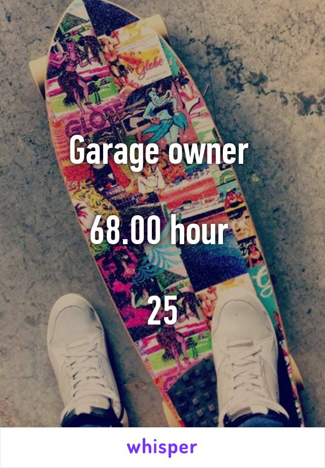 Garage owner 

68.00 hour 

25