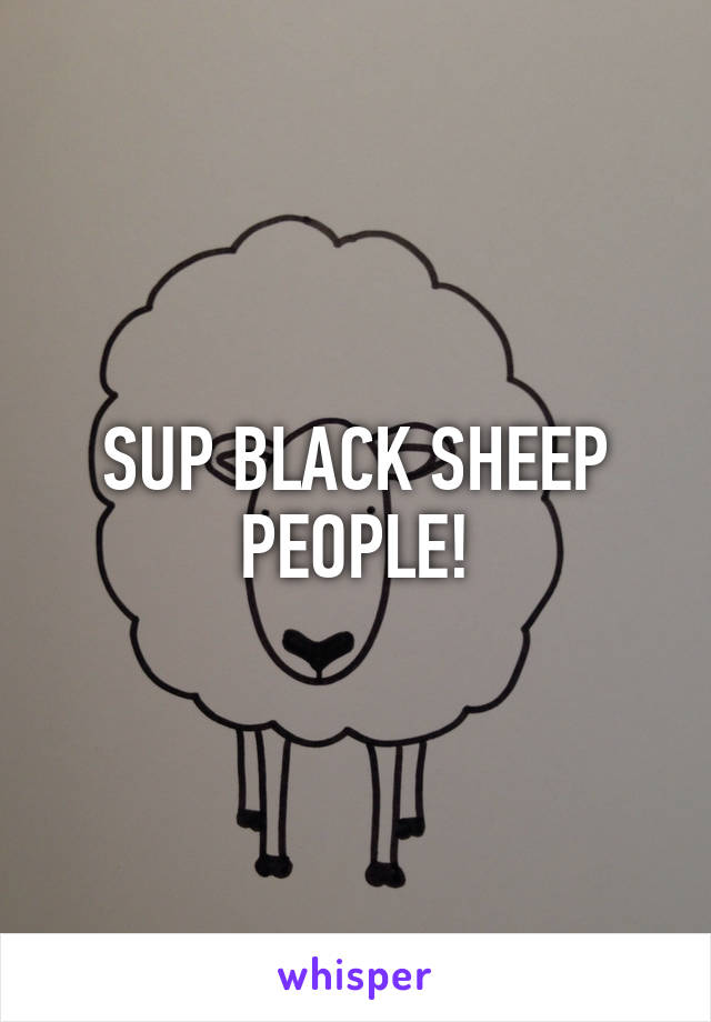 SUP BLACK SHEEP PEOPLE!