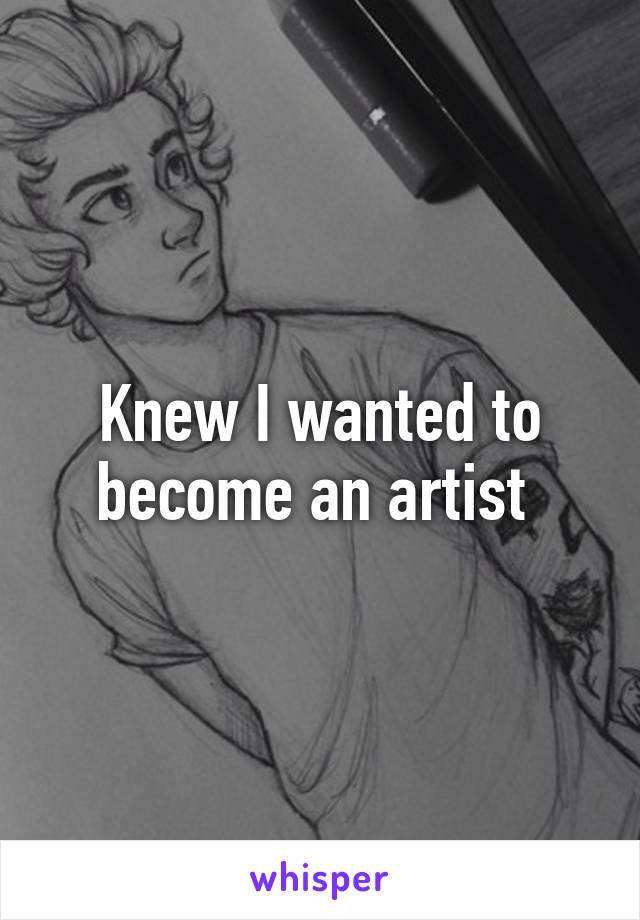 Knew I wanted to become an artist 
