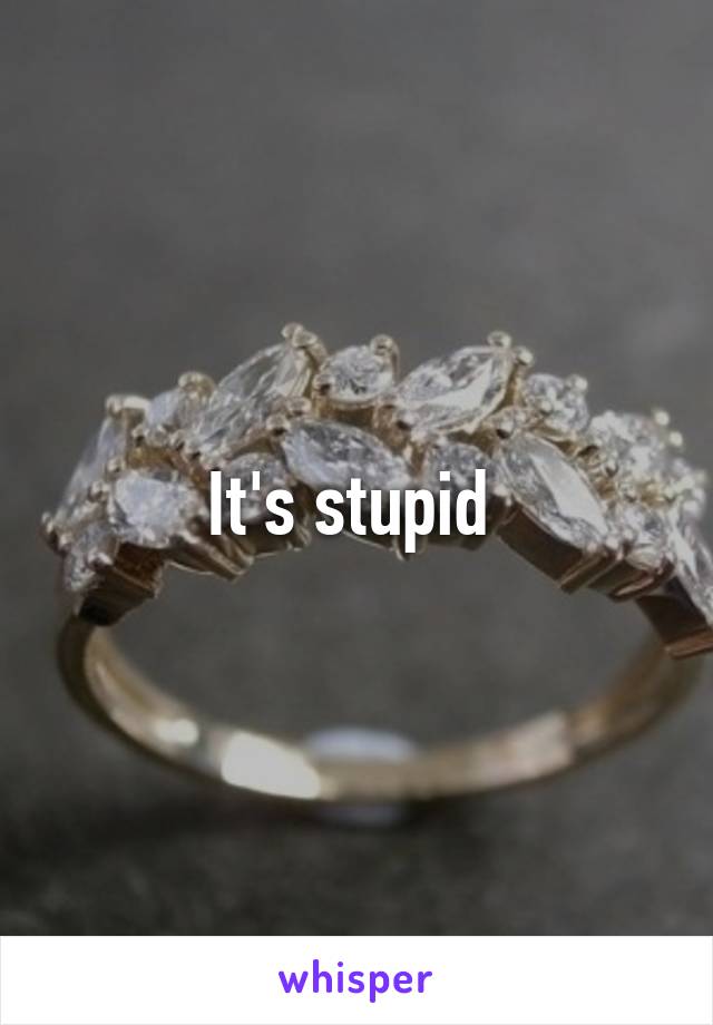 It's stupid 