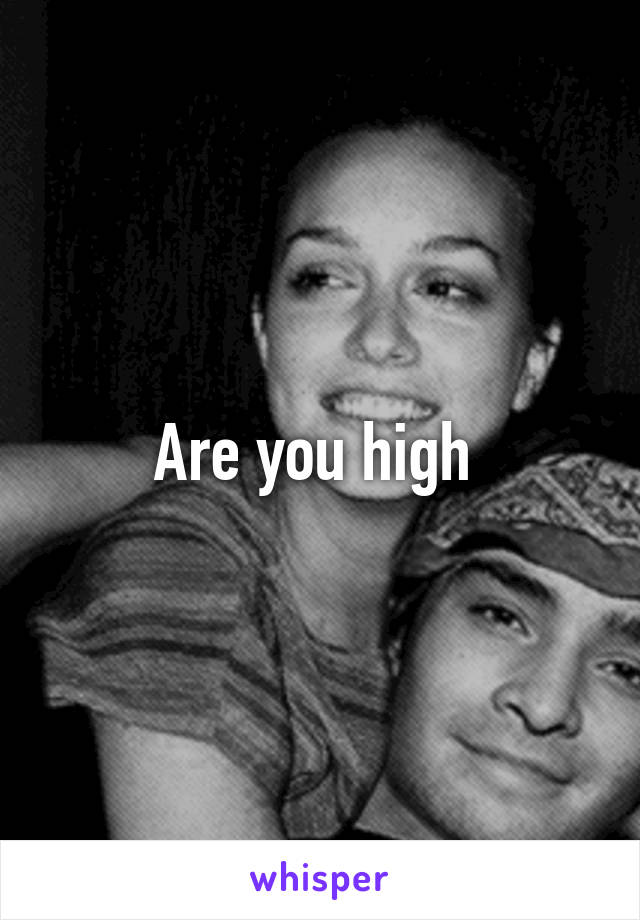 Are you high 