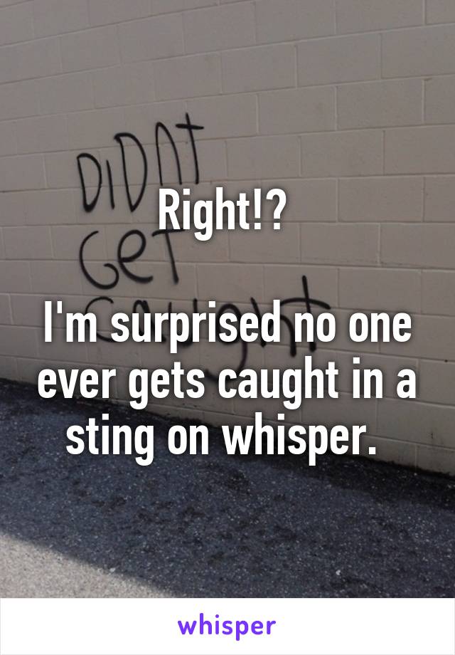 Right!? 

I'm surprised no one ever gets caught in a sting on whisper. 