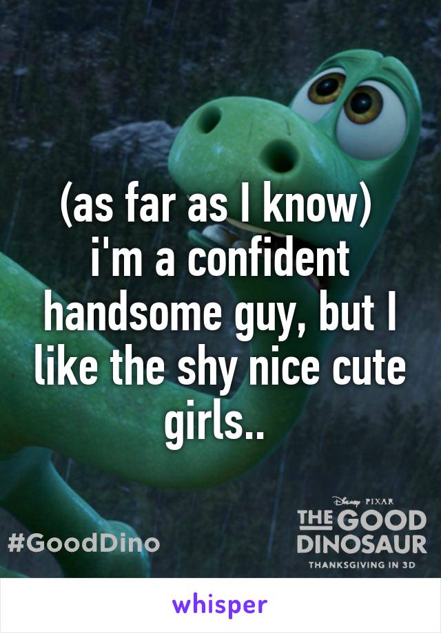 (as far as I know)  i'm a confident handsome guy, but I like the shy nice cute girls.. 