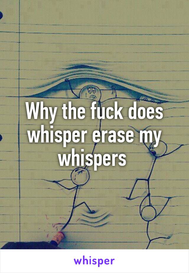 Why the fuck does whisper erase my whispers 