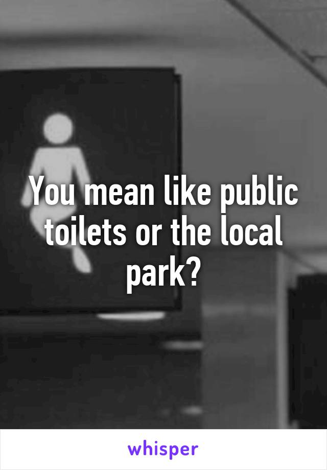 You mean like public toilets or the local park?