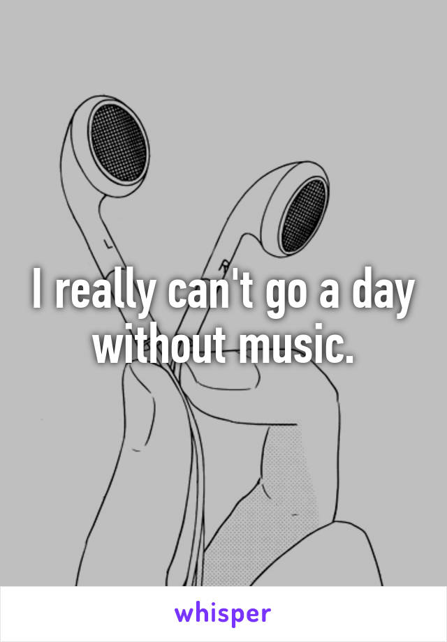 I really can't go a day without music.