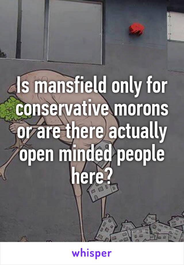 Is mansfield only for conservative morons or are there actually open minded people here?