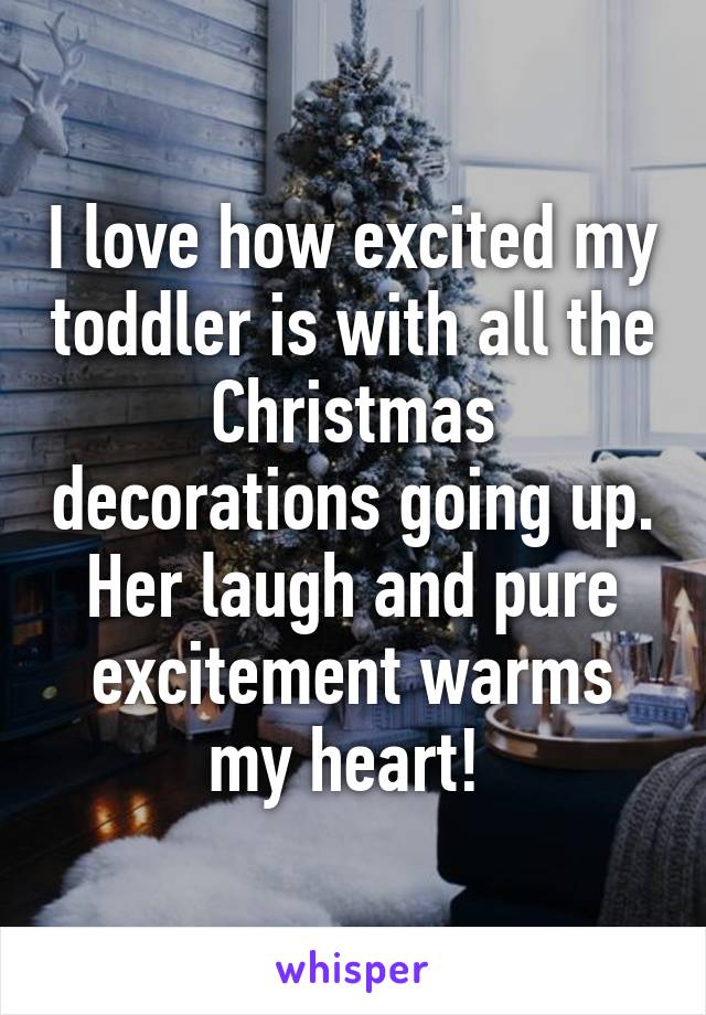 I love how excited my toddler is with all the Christmas decorations going up. Her laugh and pure excitement warms my heart! 
