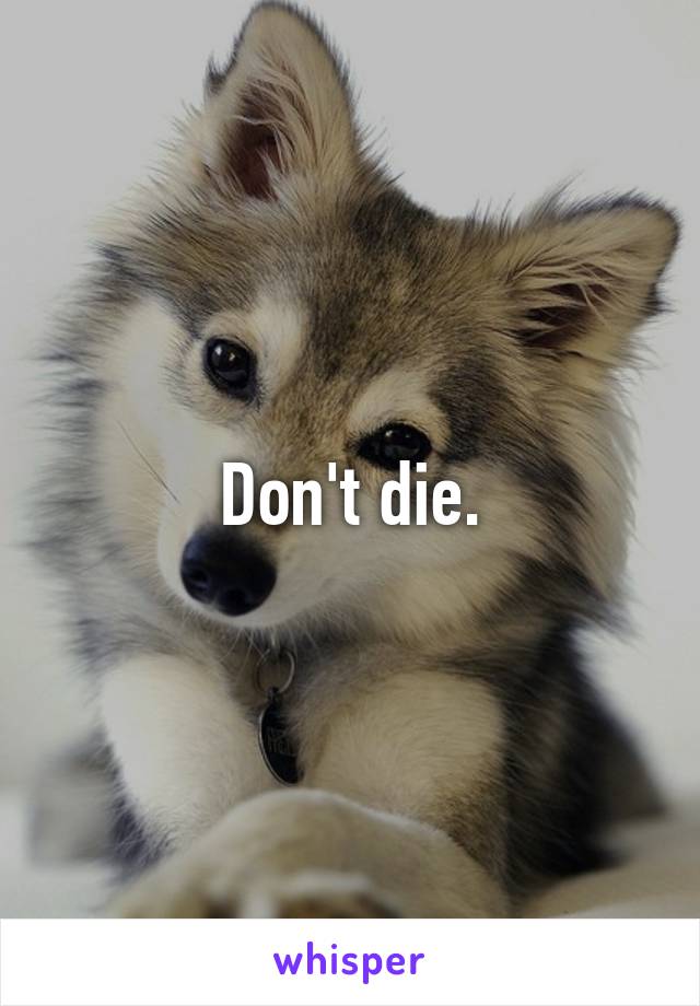 Don't die.