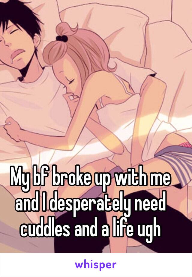 My bf broke up with me and I desperately need cuddles and a life ugh
