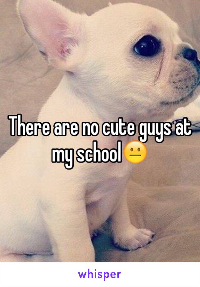 There are no cute guys at my school😐