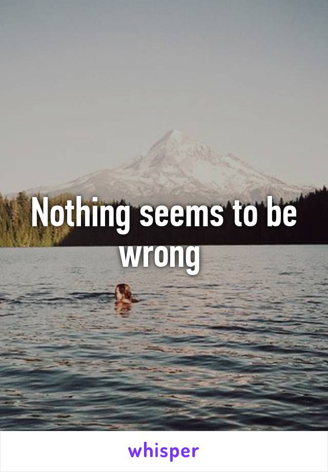 Nothing seems to be wrong 