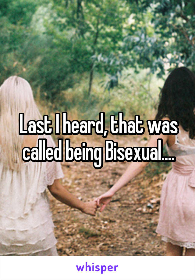 Last I heard, that was called being Bisexual....