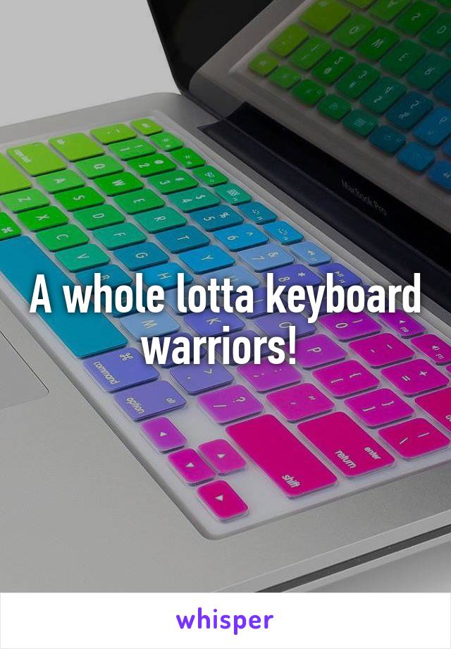 A whole lotta keyboard warriors! 