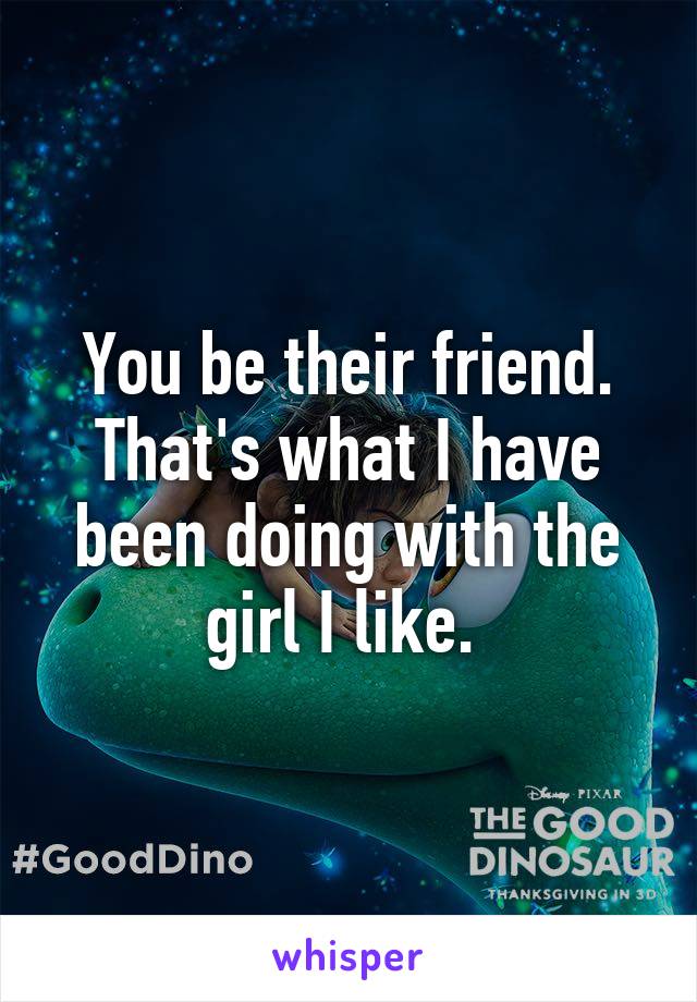 You be their friend. That's what I have been doing with the girl I like. 