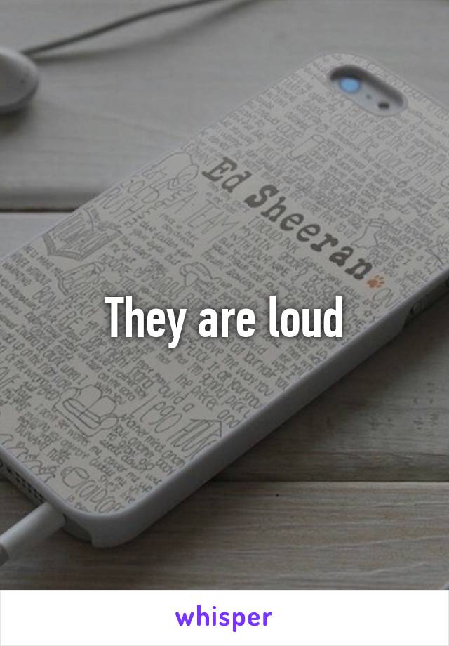They are loud