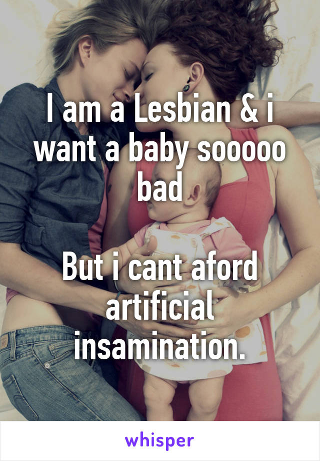 I am a Lesbian & i want a baby sooooo bad

But i cant aford artificial insamination.