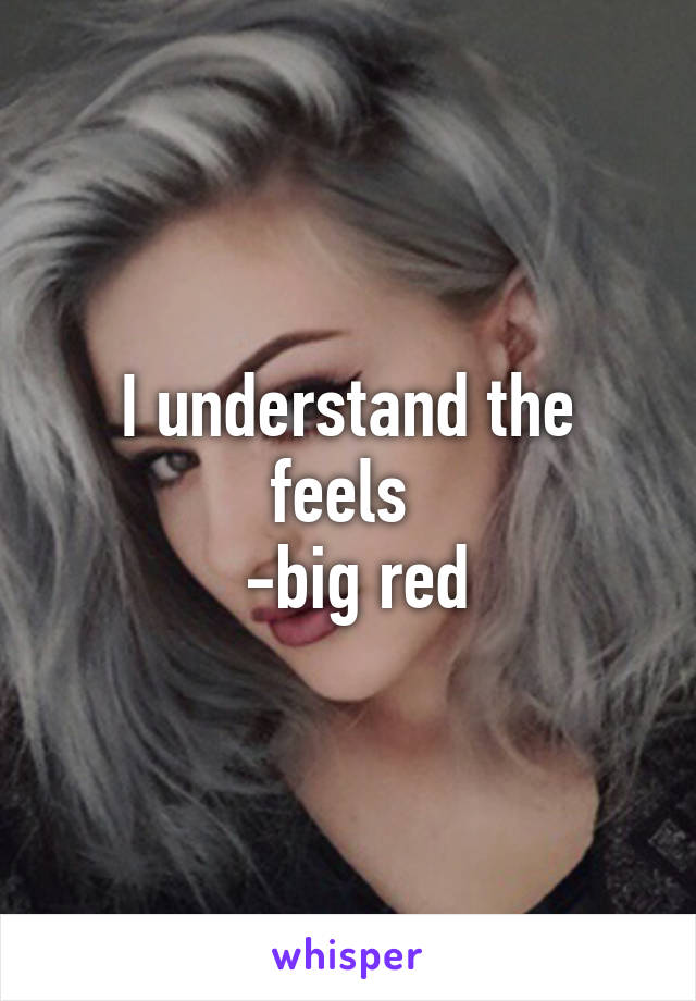 I understand the feels 
 -big red