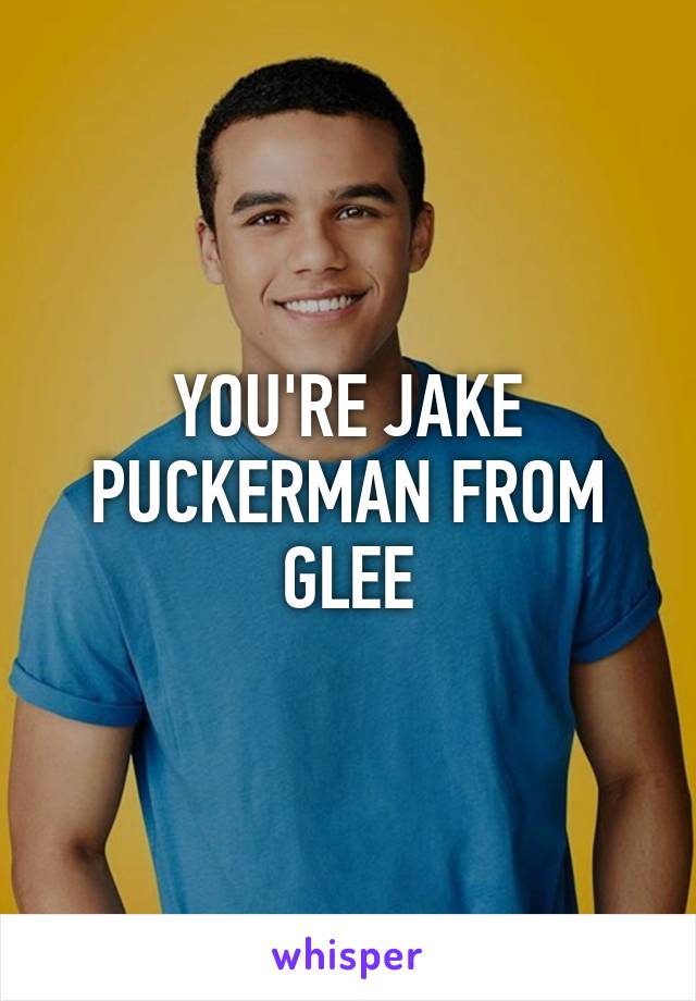 YOU'RE JAKE PUCKERMAN FROM GLEE