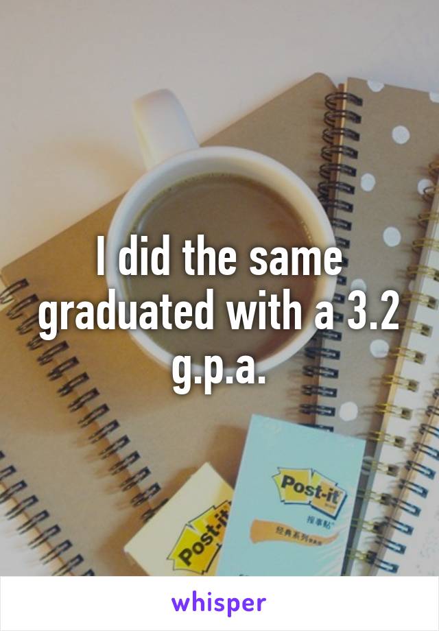 I did the same graduated with a 3.2 g.p.a.