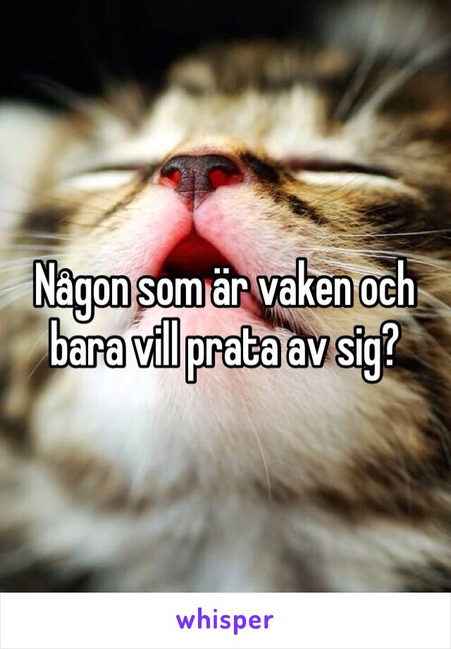 Någon som är vaken och bara vill prata av sig?